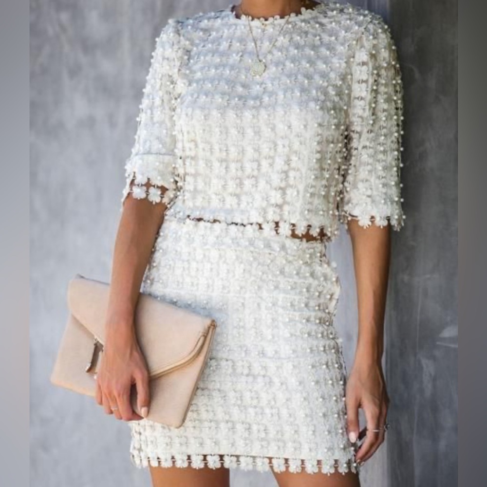 VICI Haute Couture Pearl Overlay Matching Set